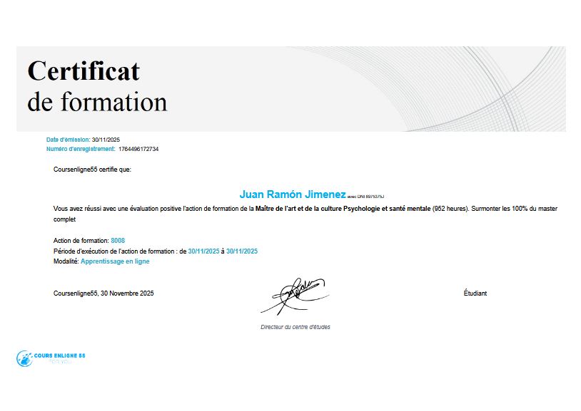 Certificat officiel decoursenligne55